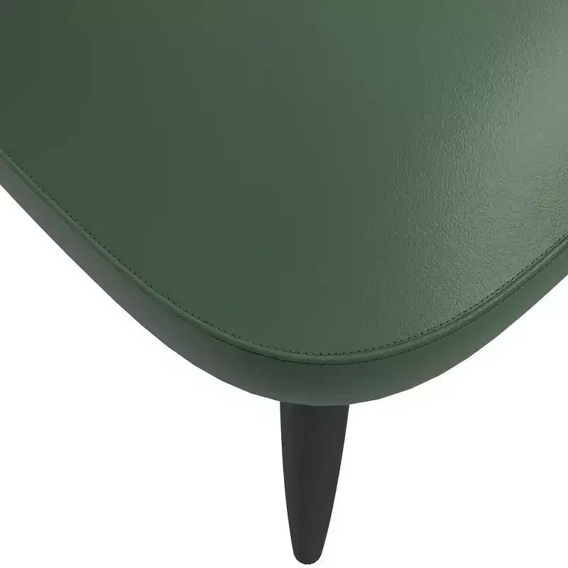 Modern Upholstered Dining Chair with Curved Back and Black Oak Legs