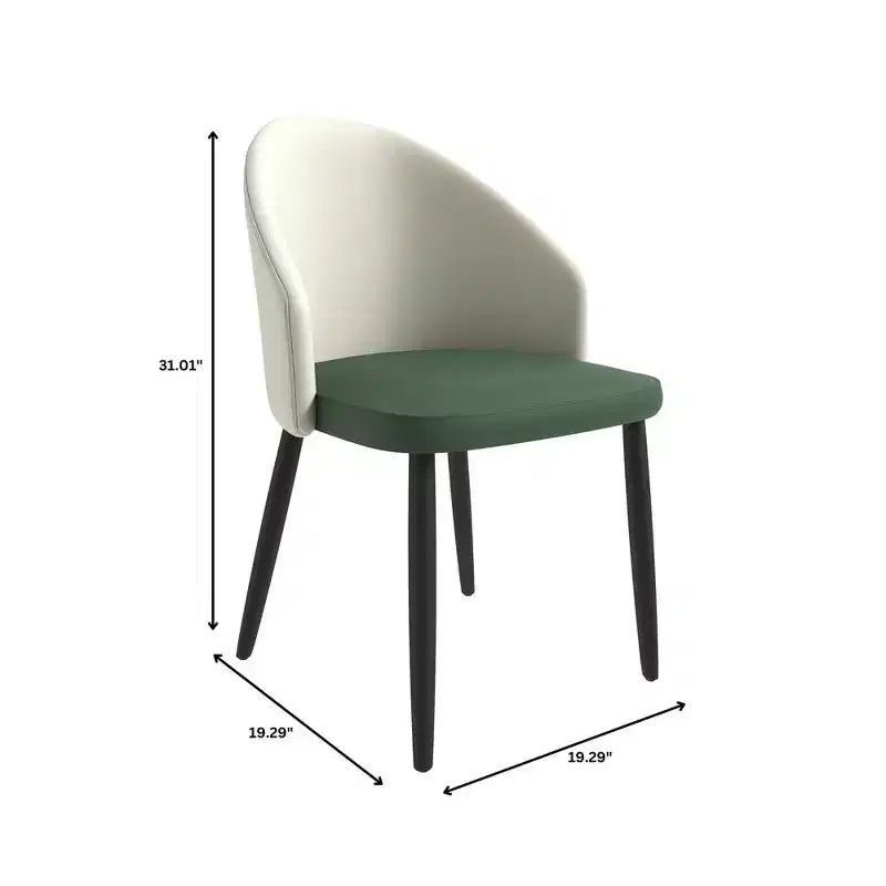 Modern Upholstered Dining Chair with Curved Back and Black Oak Legs
