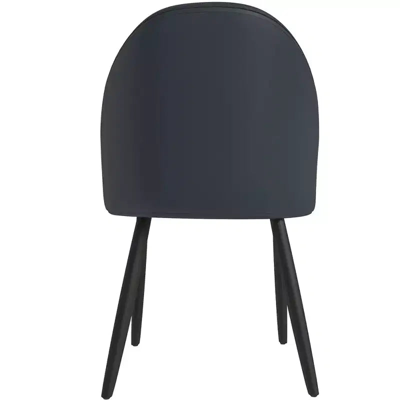 Modern Upholstered Dining Chair with Curved Back and Black Oak Legs