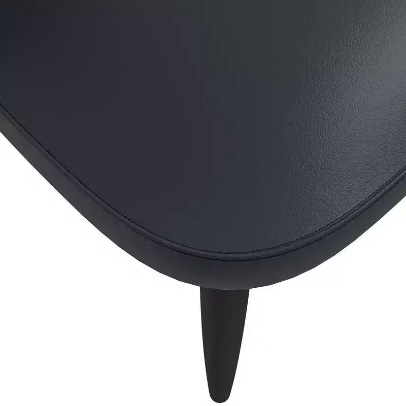 Modern Upholstered Dining Chair with Curved Back and Black Oak Legs