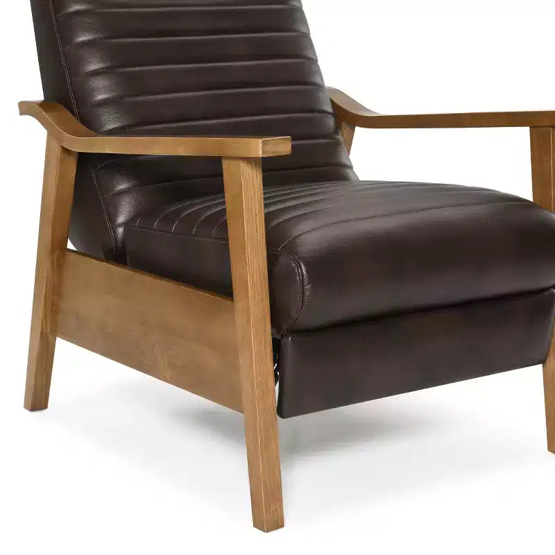 Press-Back Faux Leather Recliner Chair