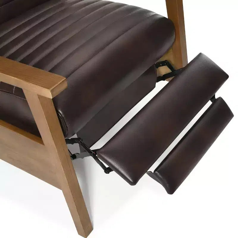 Press-Back Faux Leather Recliner Chair