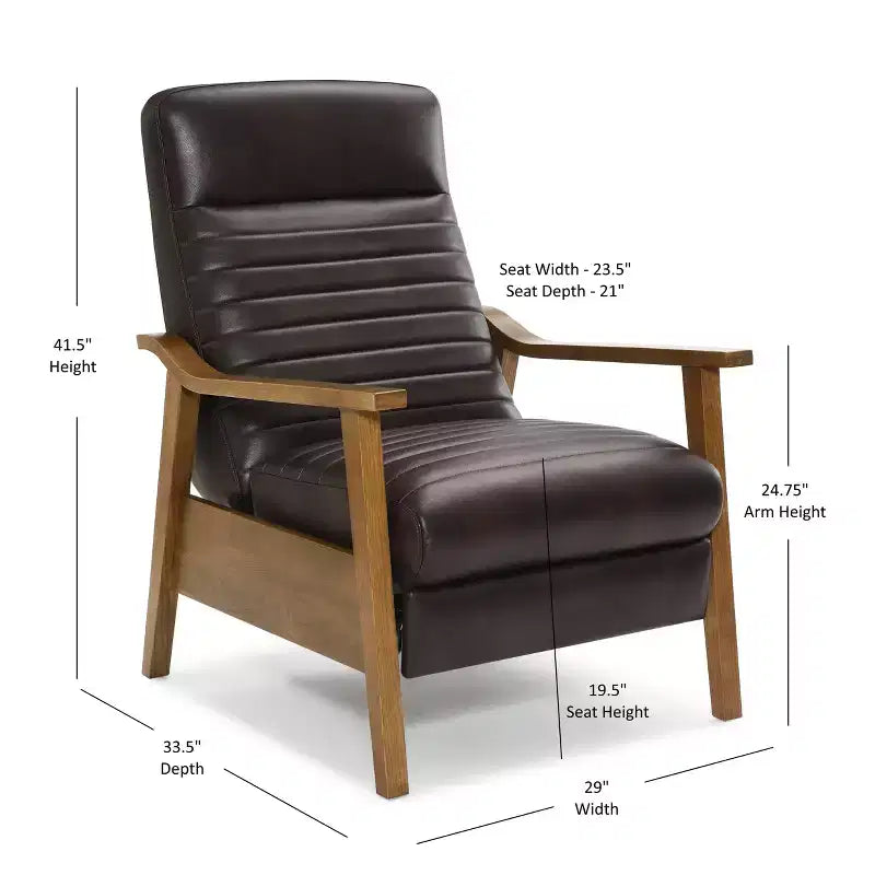Press-Back Faux Leather Recliner Chair