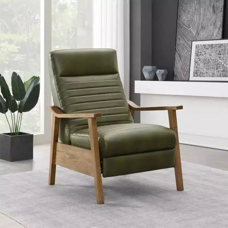 Press-Back Faux Leather Recliner Chair