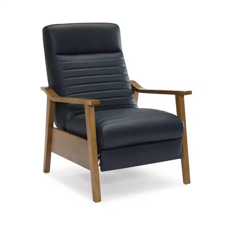 Press-Back Faux Leather Recliner Chair