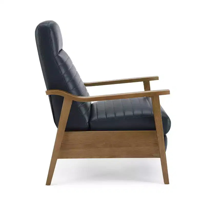Press-Back Faux Leather Recliner Chair