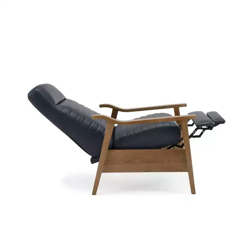 Press-Back Faux Leather Recliner Chair