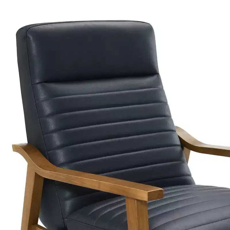 Press-Back Faux Leather Recliner Chair