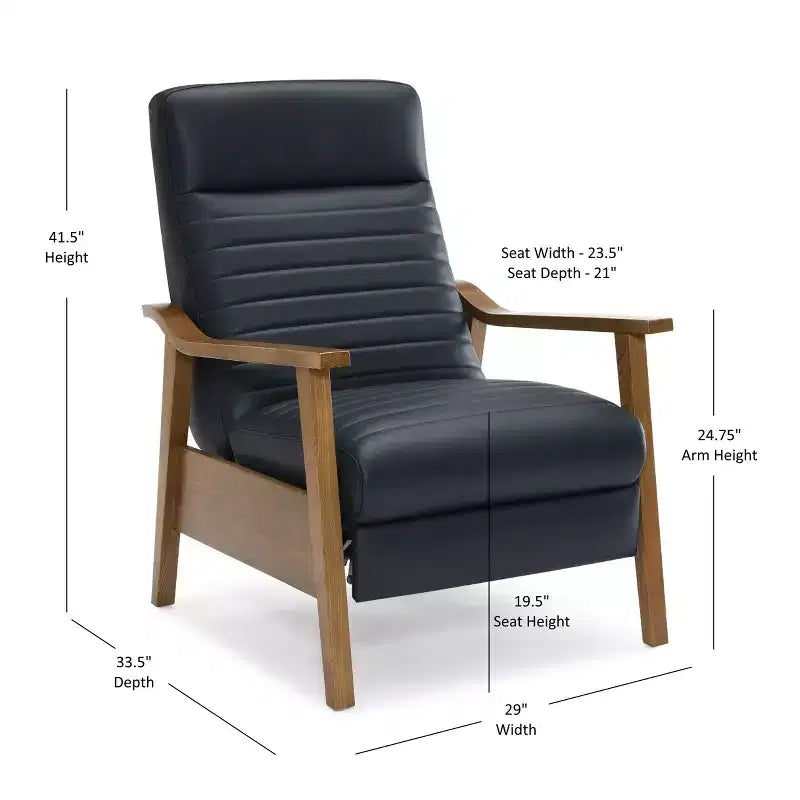 Press-Back Faux Leather Recliner Chair
