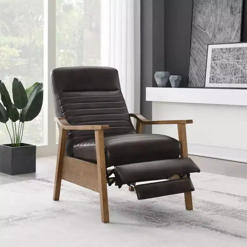 Press-Back Faux Leather Recliner Chair