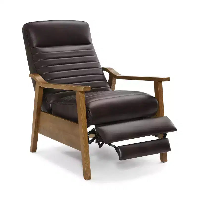 Press-Back Faux Leather Recliner Chair