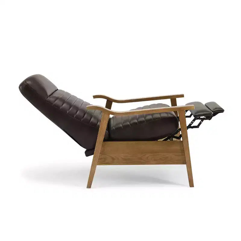Press-Back Faux Leather Recliner Chair