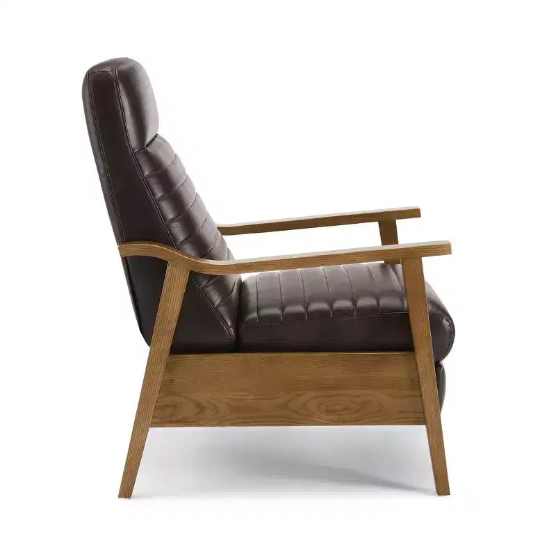 Press-Back Faux Leather Recliner Chair