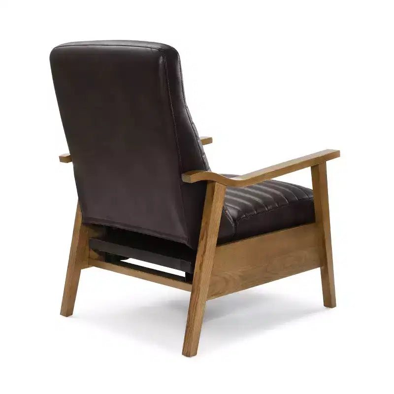 Press-Back Faux Leather Recliner Chair