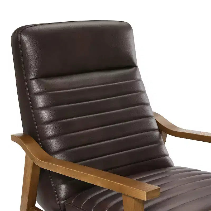 Press-Back Faux Leather Recliner Chair