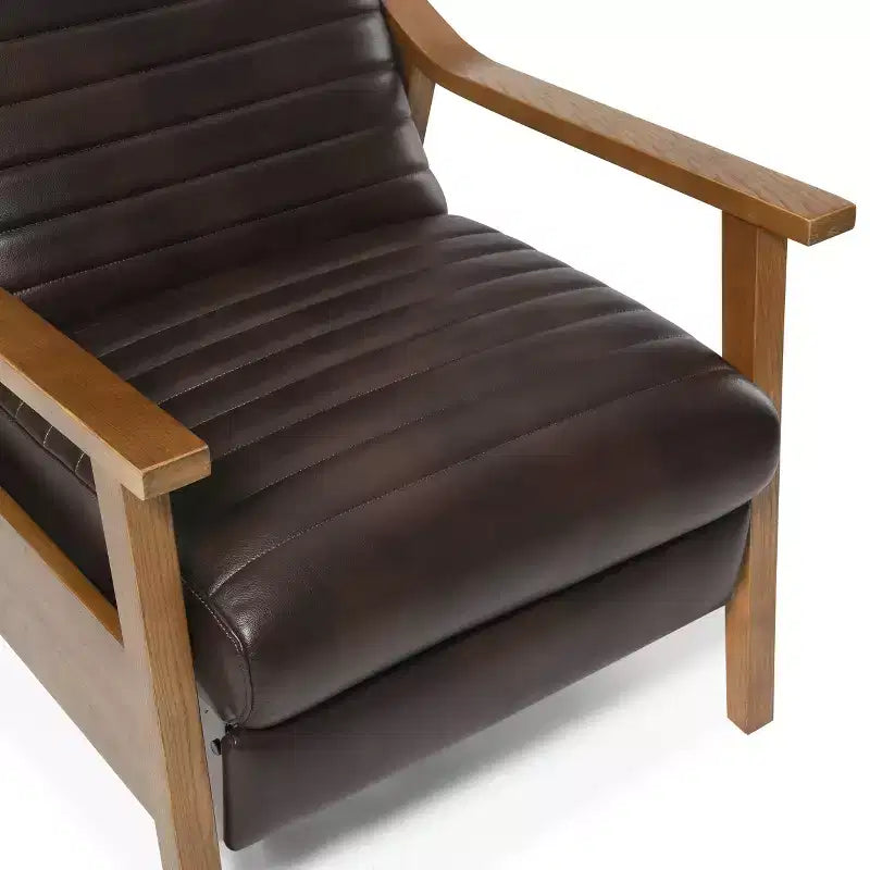 Press-Back Faux Leather Recliner Chair