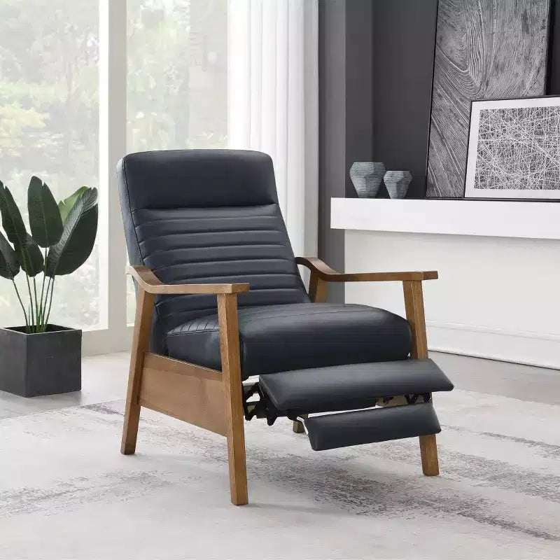 Press-Back Faux Leather Recliner Chair