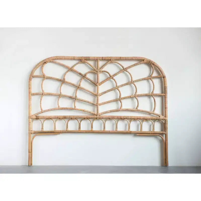 Queen Size Rattan Arched Headboard - Natural