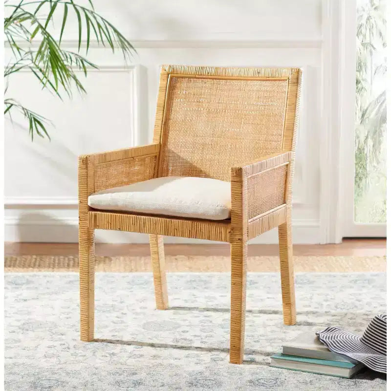 Wood Frame Accent Chair with Cushion