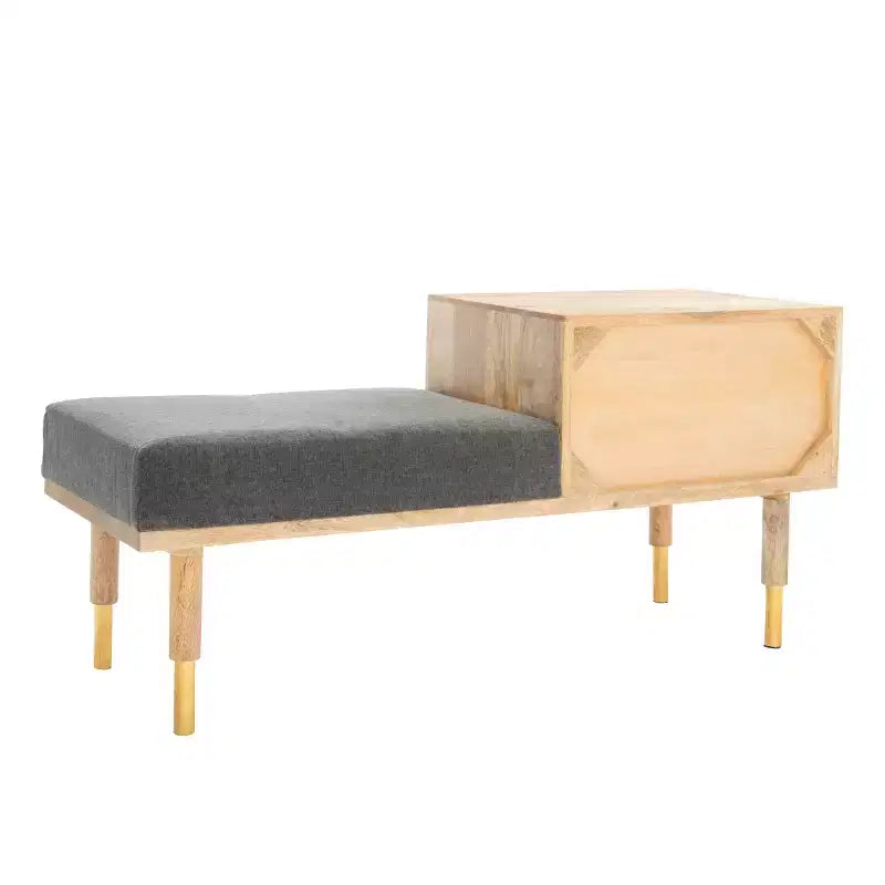 2 Drawer Cushion Seated Storage Bench - Off-White