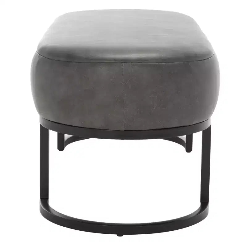 Oval Upholstered Bench with Iron Frame - Seats 2