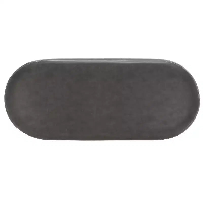 Oval Upholstered Bench with Iron Frame - Seats 2