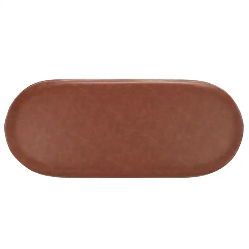 Oval Upholstered Bench with Iron Frame - Seats 2