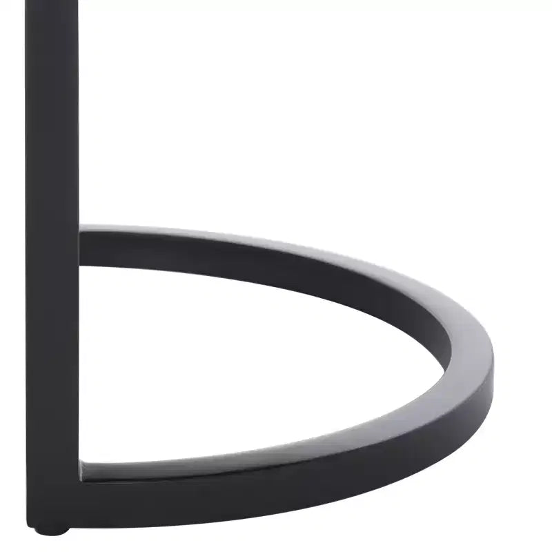Oval Upholstered Bench with Iron Frame - Seats 2