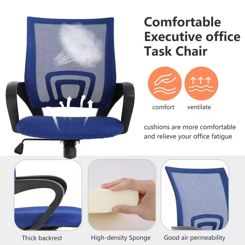 Mid Back Mesh Office Chair with Lumbar Support and Adjustable Height