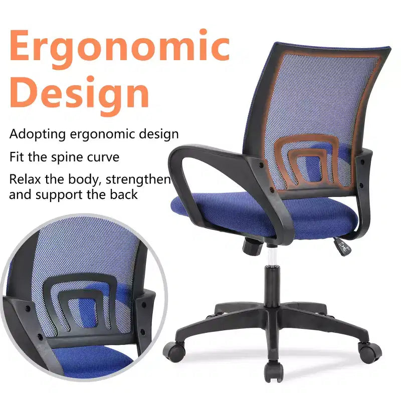 Mid Back Mesh Office Chair with Lumbar Support and Adjustable Height