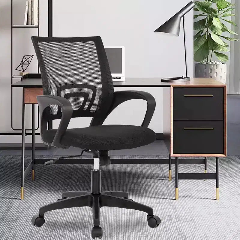Mid Back Mesh Office Chair with Lumbar Support and Adjustable Height