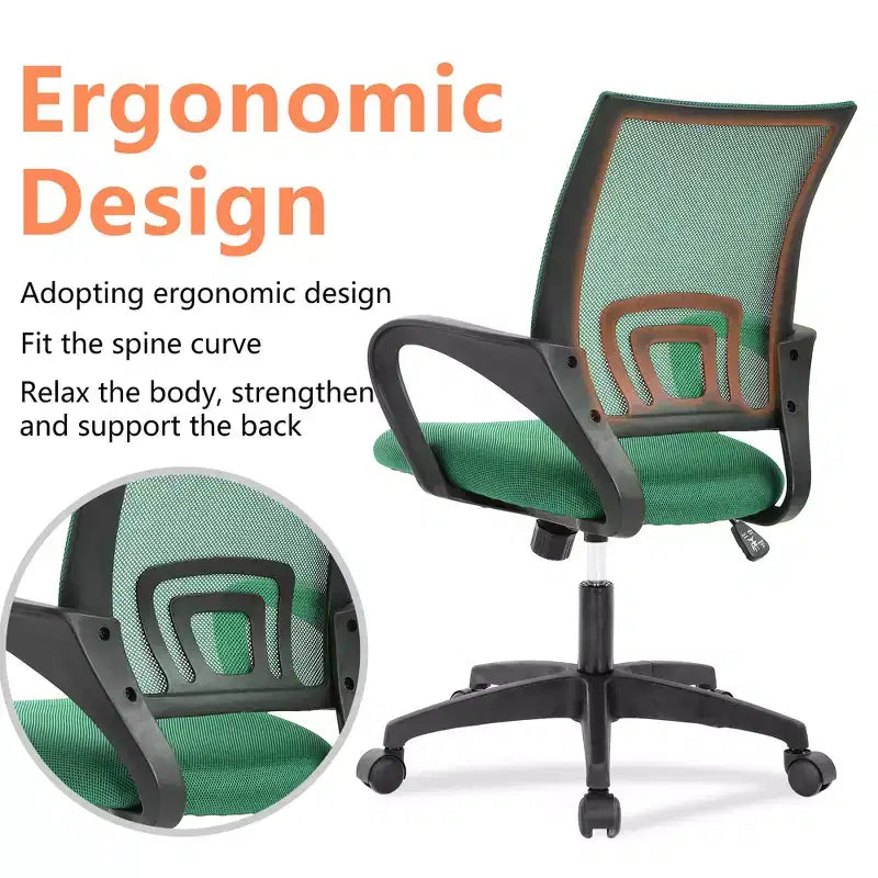 Mid Back Mesh Office Chair with Lumbar Support and Adjustable Height