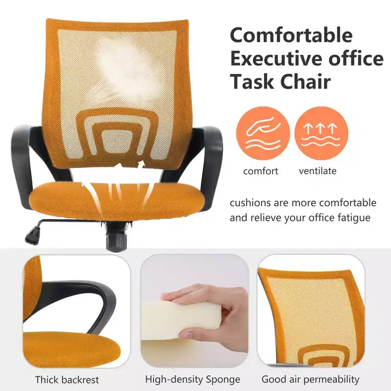 Mid Back Mesh Office Chair with Lumbar Support and Adjustable Height