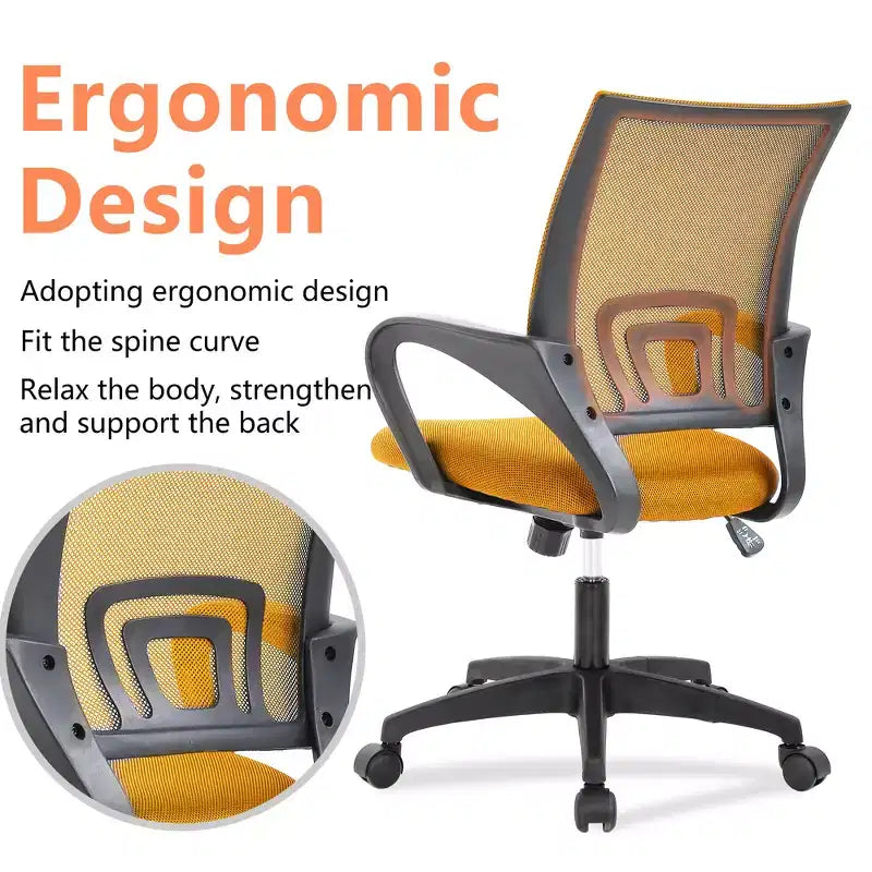 Mid Back Mesh Office Chair with Lumbar Support and Adjustable Height
