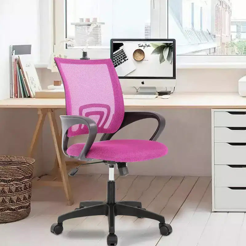 Mid Back Mesh Office Chair with Lumbar Support and Adjustable Height