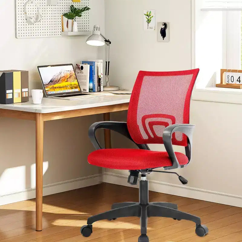 Mid Back Mesh Office Chair with Lumbar Support and Adjustable Height