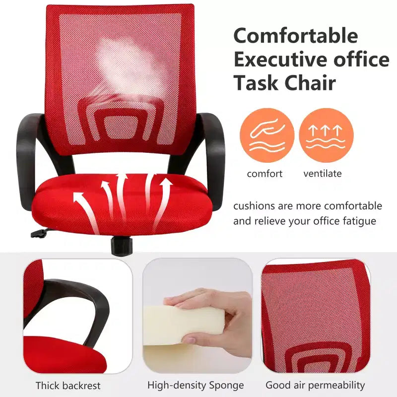 Mid Back Mesh Office Chair with Lumbar Support and Adjustable Height