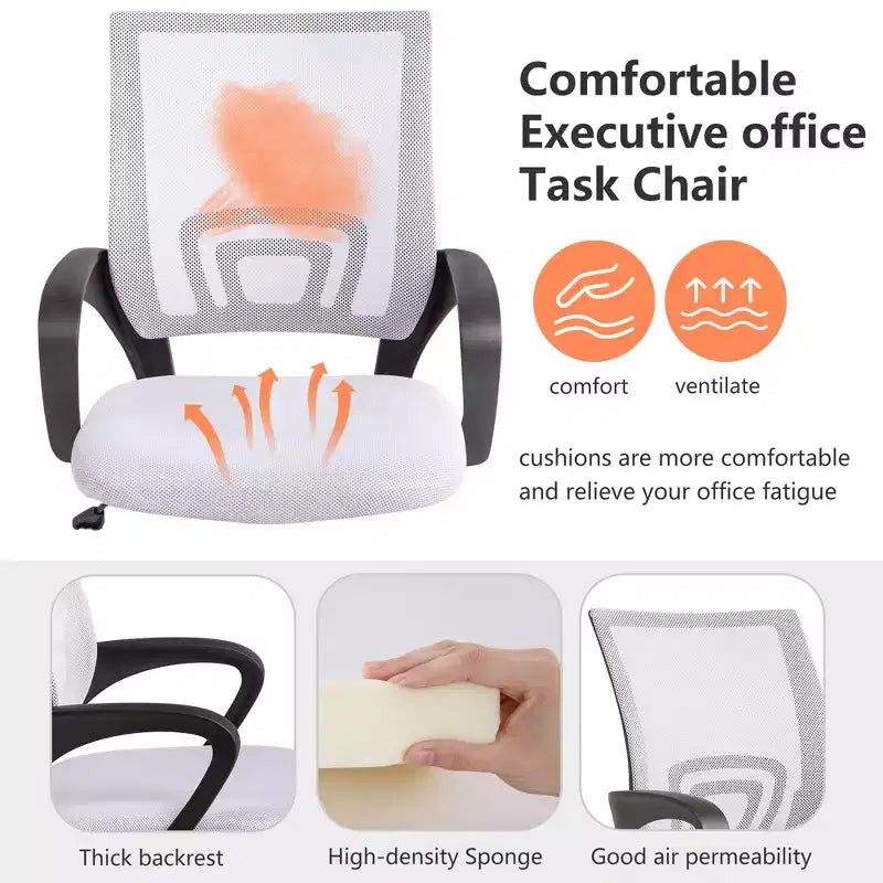 Mid Back Mesh Office Chair with Lumbar Support and Adjustable Height