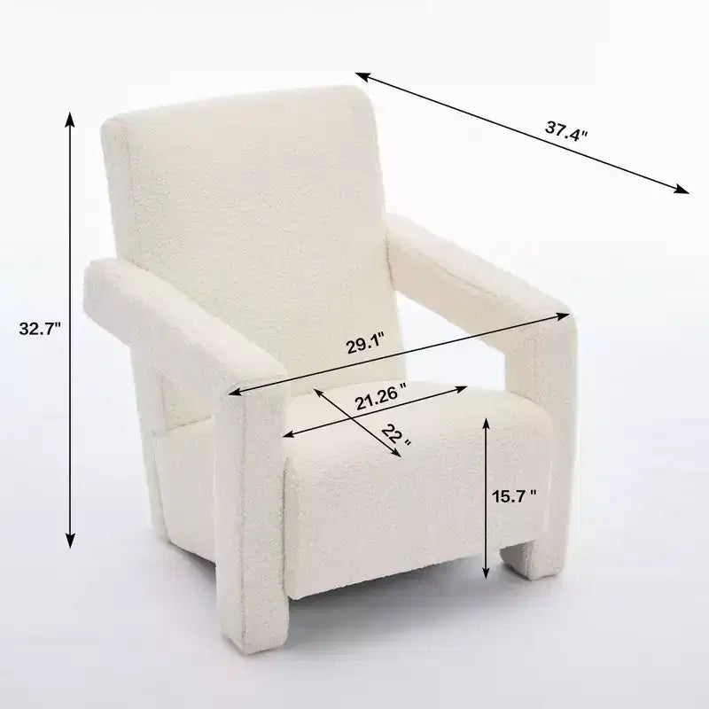 29.1" Modern Lamb Fleece Upholstered Accent Armchair