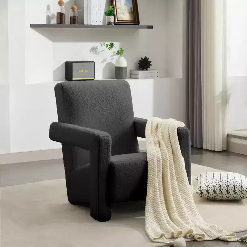 29.1" Modern Lamb Fleece Upholstered Accent Armchair