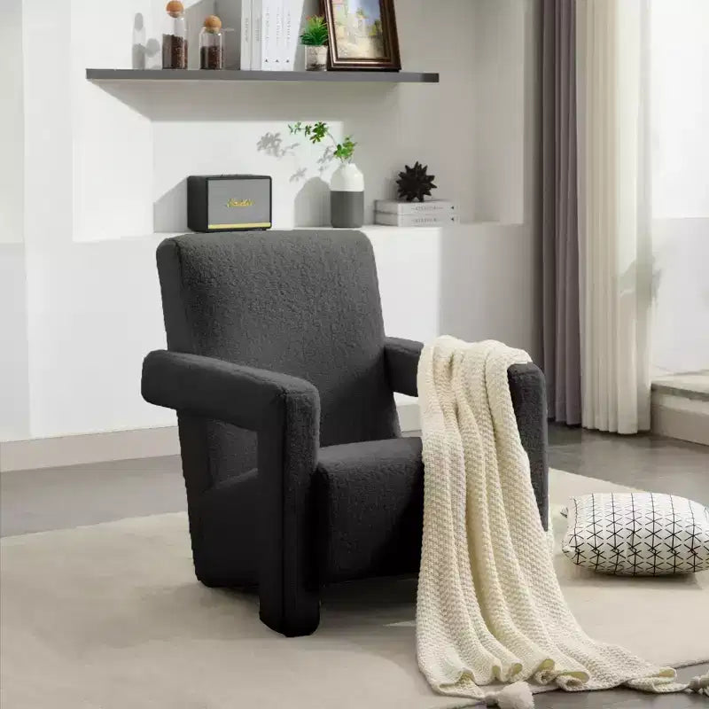 29.1" Modern Lamb Fleece Upholstered Accent Armchair
