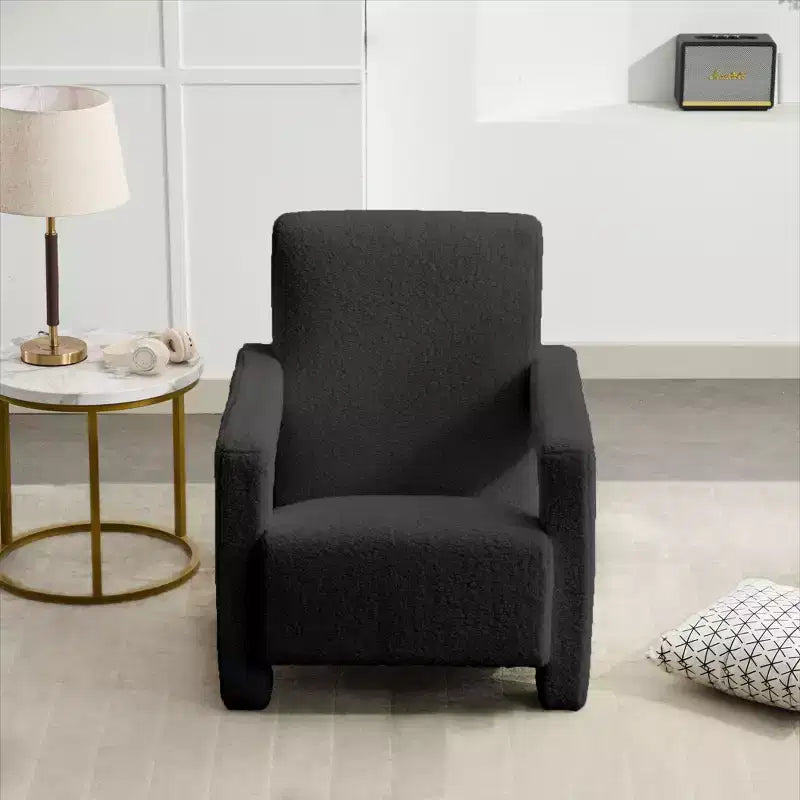 29.1" Modern Lamb Fleece Upholstered Accent Armchair