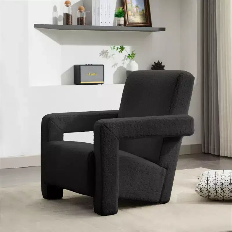 29.1" Modern Lamb Fleece Upholstered Accent Armchair