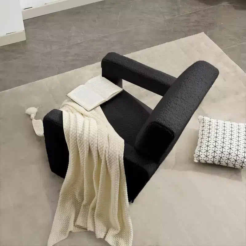 29.1" Modern Lamb Fleece Upholstered Accent Armchair