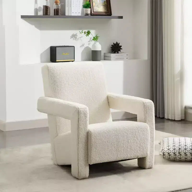 29.1" Modern Lamb Fleece Upholstered Accent Armchair