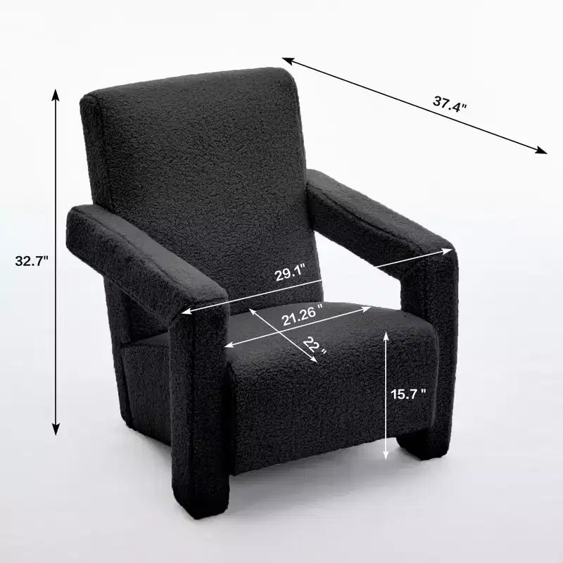 29.1" Modern Lamb Fleece Upholstered Accent Armchair