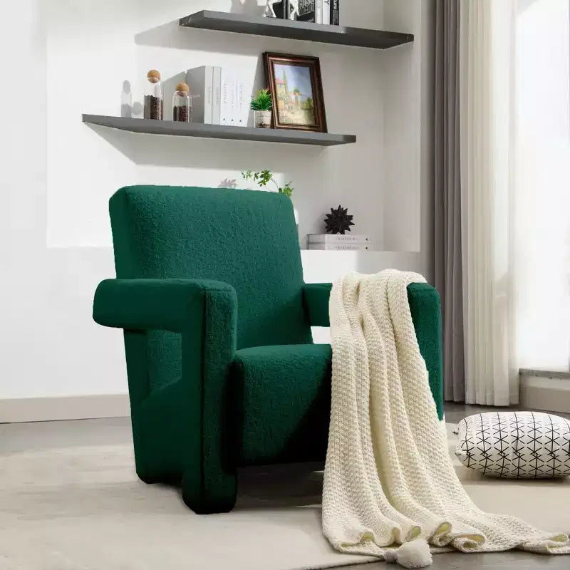 29.1" Modern Lamb Fleece Upholstered Accent Armchair
