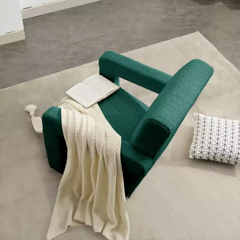 29.1" Modern Lamb Fleece Upholstered Accent Armchair