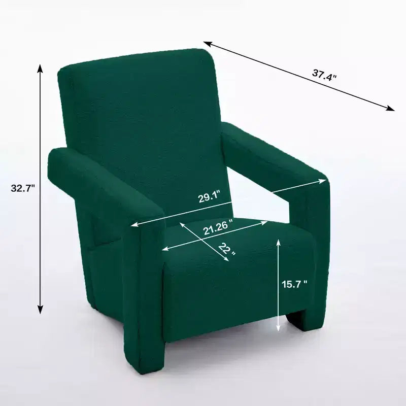 29.1" Modern Lamb Fleece Upholstered Accent Armchair