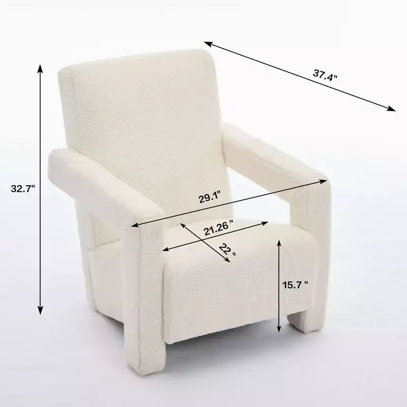 29.1" Modern Lamb Fleece Upholstered Accent Armchair
